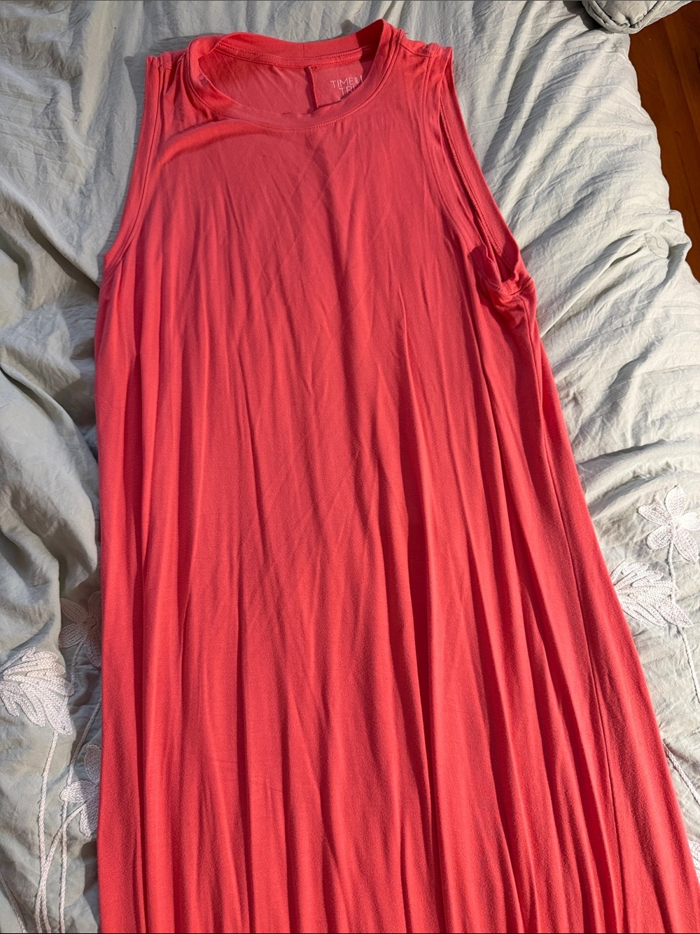 Time and Tru Coral Pink Sleeveless Maxi Skirt